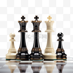 国际象棋棋盘倒影AI元素立体免扣