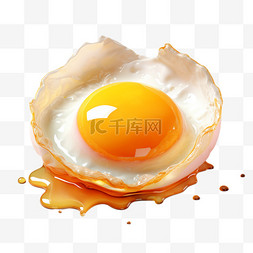 鸡蛋煎图片_荷包蛋煎蛋圆形AI光泽元素立体免