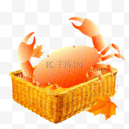 美食图片_彩色秋天半调秋季大闸蟹螃蟹美食