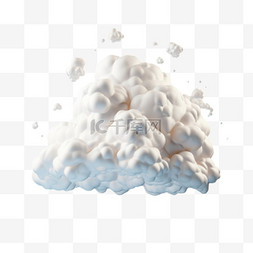 3d立体云朵图片_云朵3d可爱AI元素立体免扣图案