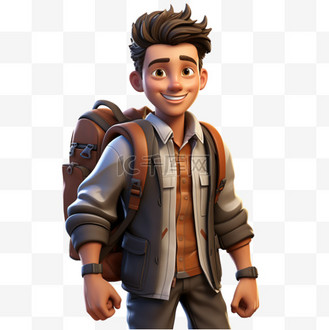 卡通扁平旅行的女学生个人vip和企业vip免费下载下载png免抠元素背包