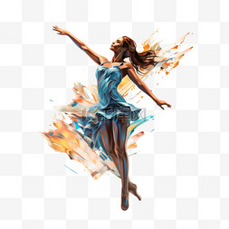 艺术色彩舞蹈AI元素立体免扣图案
