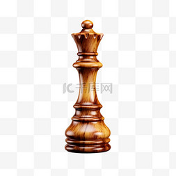 棕色木头质感国际象棋元素立体免