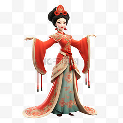 中国古装卡通女生人物华丽装饰免