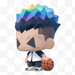篮球男孩3D立体风格动漫卡通人物