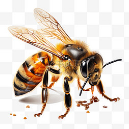 马克笔风格蜜蜂动物可爱大自然野