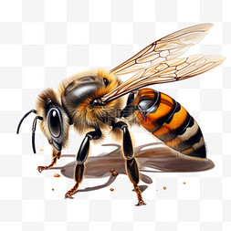 马克笔蜜蜂风格动物可爱大自然野