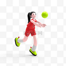 运动员3d图片_3D立体年轻运动员女排颠球亚运会