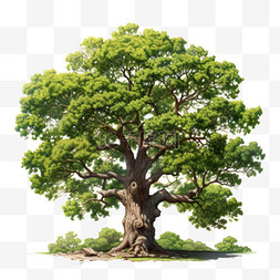 茂密的树木图片_茂密绿叶的大树AI元素立体免扣图
