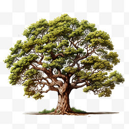 粗壮大树图片_树木茂盛大树粗壮AI元素立体免扣