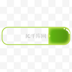 游戏质感标题框图片_绿色游戏果冻按钮标题框