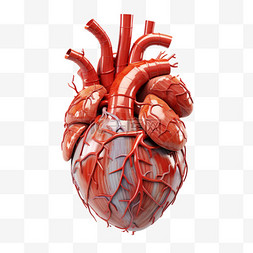 心脏器官红色建模材质元素立体免