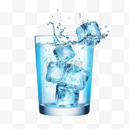 水瓶子矢量图片_空白背景矢量插图上带有水花的冰
