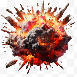 爆炸装饰图案图片_超级爆炸冲击大AI元素立体免扣图