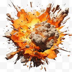 爆炸装饰图案图片_爆炸火花爆破AI元素立体免扣图案