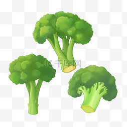 蔬菜白色图片_蔬菜元素西蓝花手绘