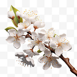 白色樱花自然植物美景AI素材免扣