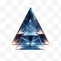 三角形叠加几何发光物AI元素立体