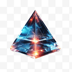 几何图案三角装饰图片_三角透明几何发光AI元素立体免扣