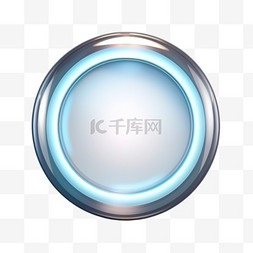 圆形立体图案图片_光圈金属蓝色光AI立体素材效果元