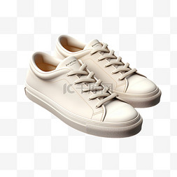 白色帆布平底鞋运动鞋AI素材免扣