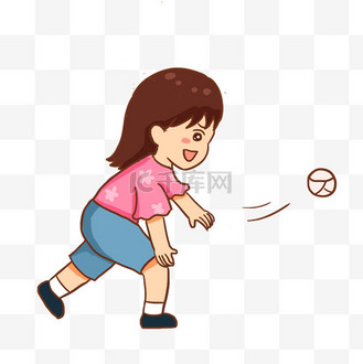 免抠元素小孩子丢沙包手绘卡通元素个人vip和企业vip