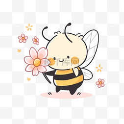 可爱的小蜜蜂卡通图片_可爱的小蜜蜂手绘元素