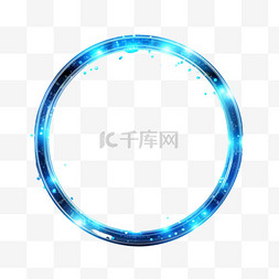 蓝色未来感光环科技免扣元素装饰