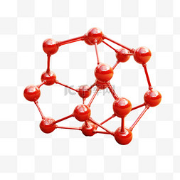 化学分子红色装饰抽象免扣素材特