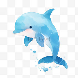 可爱的蓝色海豚元素