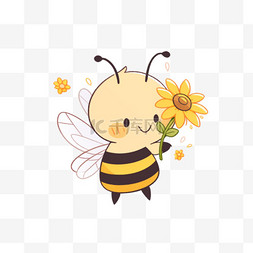 可爱的卡通小蜜蜂图片_小蜜蜂卡通手绘元素