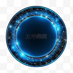 星空科技科技图片_科技圆环星空蓝色AI元素立体免扣