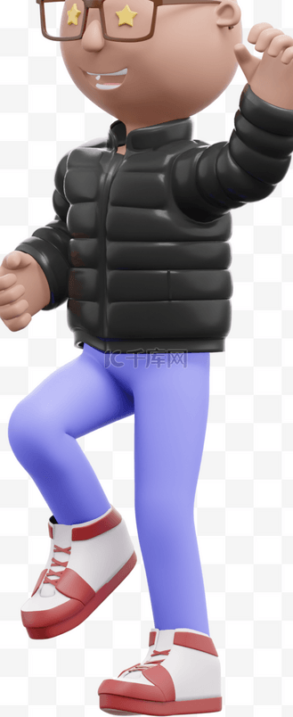 帅气正面招手男性形象