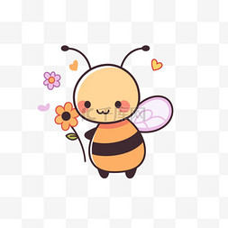 可爱的小蜜蜂卡通手绘元素