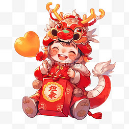 新年手绘红包图片_新年龙年红包卡通手绘元素