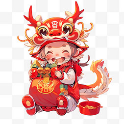 壁虎脚趾图片_新年龙年红包卡通元素手绘