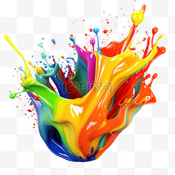 艺术立体色彩图片_色彩颜料泼溅艺术AI元素立体免扣