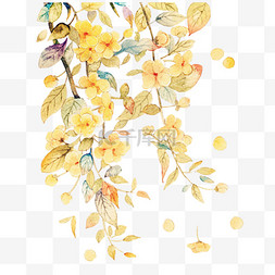 花朵凋落图片_金色秋天凋落树叶装饰元素