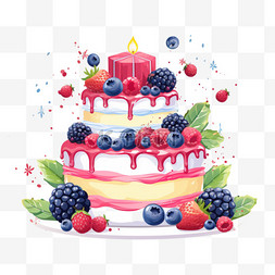 问候祝福图片_生日蛋糕矢量背景设计。带有美味