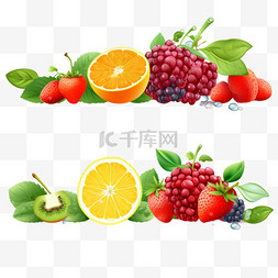 鲜绿色树叶图片_水果和浆果横幅