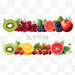 鲜绿色树叶图片_水果和浆果横幅