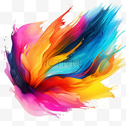 颜料洒出的图片图片_色彩颜料艺术手绘质感AI免扣立体