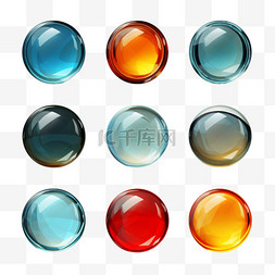 圆形彩色图案图片_圆形彩色按钮合集AI元素立体免扣