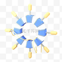 C4D立体船舵绳索