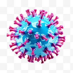 病毒3d质感蓝紫色AI元素立体免扣