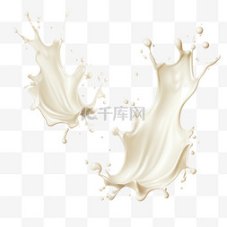 牛奶液体滴图片_逼真的牛奶飞溅套装