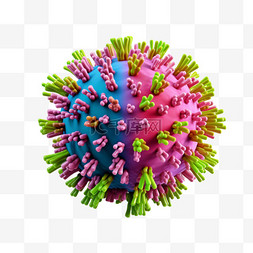 彩色病毒分子显微镜AI元素立体免