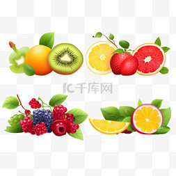多个产品展示图片_水果和浆果横幅