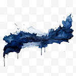 水彩蓝色笔刷笔触水墨墨点纹理质感