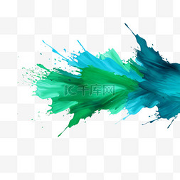水彩质感素材图片_蓝绿笔刷笔触水墨水彩纹理质感